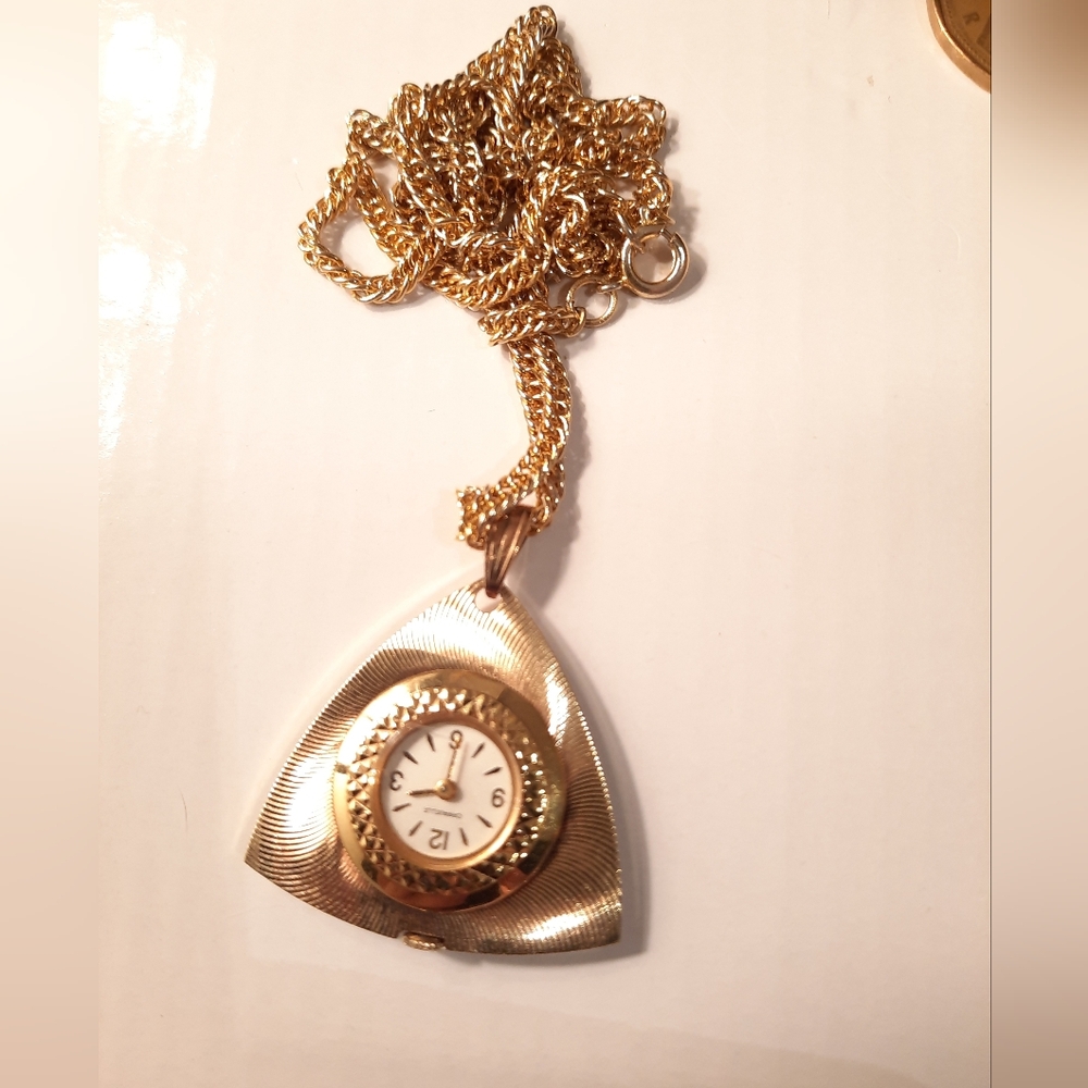 Elegant Gold Caravelle (Bulova)  Watch On Chain